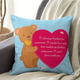 Indigifts Blue & Pink Printed Square Fibre Cushion Cover With Filler-image-61