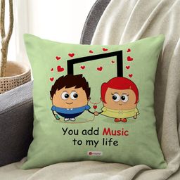 Indigifts Green Printed Square Cushion With Filler-image-20