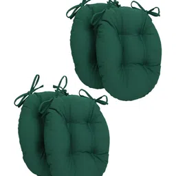 Angel Mommy Green 4 Pieces Round Twill Dining Chair Cushions-image-30