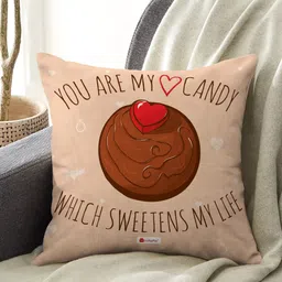Indigifts Brown Printed Cushion Cover With Filler-image-75