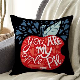 Indigifts Black & Red Printed Square Shaped Pre-Filled Cushion-16