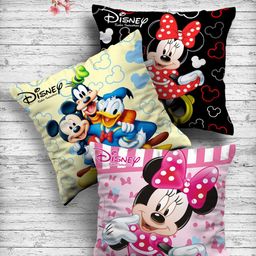 Kuber Industries Set of 3 Printed Reversible Square Floor Cushions-28