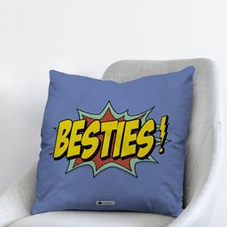 Indigifts Purple & White Besties Printed Cotton Pre-Filled Cushions-14