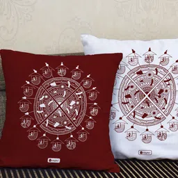 Indigifts Ethnic Motifs Printed Set of 2 Cushions-image-96