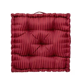 S9home by Seasons Maroon Striped Square Floor Cushion-42