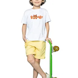BRATMA Boys Typography Printed Round Neck Short Sleeves Regular T-shirt image 2