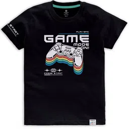 CODEZ Boys Multicoloured Typography Printed Applique T-shirt image 3
