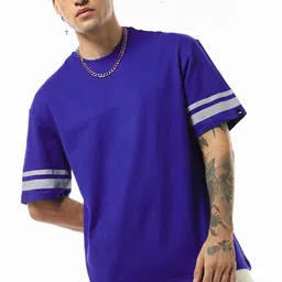 Bewakoof Heavy Duty 1.0 Men Blue Oversized T-shirt-image-97