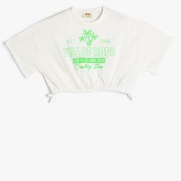 Koton Girls Typography Printed Pure Cotton T-shirt-image-99