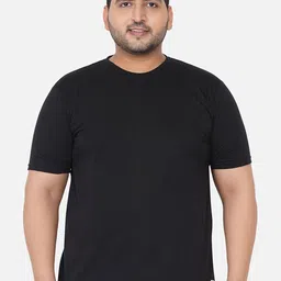 John Pride Men Plus Size Black Solid Cotton T-shirt-image-39