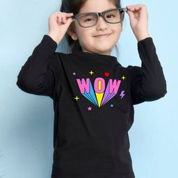 NUSYL Girls Black Printed T-shirt-image-36