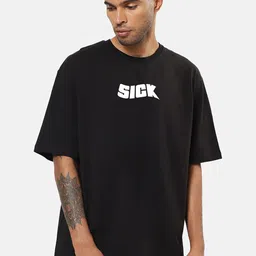 Mad Over Print Men Typography Printed Oversize Fit Cotton T-shirt-image-60