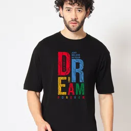 Imsa Moda Typography Printed Cotton Loose T-shirt-picture-22