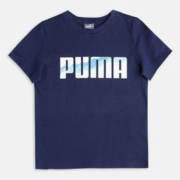 Puma Boys Blue Brand Logo Printed Applique Youth T-Shirt-image-84
