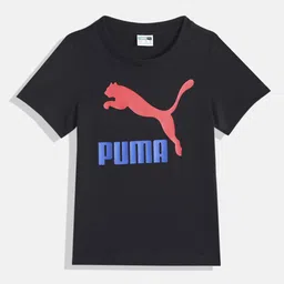 Puma Boys Printed Classic Logo Regular Fit Pure Cotton T-shirt-43