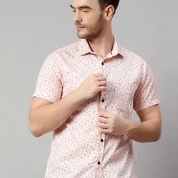 Cantabil Micro Ditsy Printed Cotton Casual Shirt-image-15