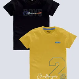 BAESD Boys Pack Of 2 Typography Printed T-shirts-image-75