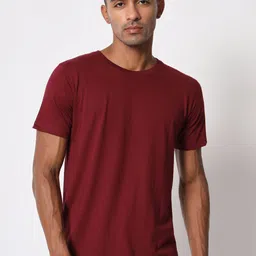 Aristitch Round Neck Cotton Relaxed Fit T-shirt-image-19
