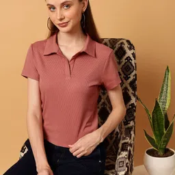 MINT STREET Slim Fit Polo Collar Knitted Casual T-shirt-image-37