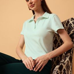 MINT STREET Slim Fit Polo Collar Knitted Casual T-shirt-image-89