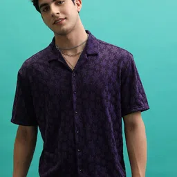 Highlander Mens Self Design Relax Fit Shirt-image-49