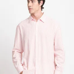 KISSOSS Classic Relaxed Fit  Striped Seersucker Cotton Casual Shirt-picture-34