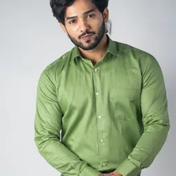 Punekar Cotton Self Design Textured Satin Cotton Classic Formal Shirt-picture-2
