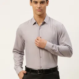 SOJANYA Men Grey Solid Classic Formal Shirt-image-34