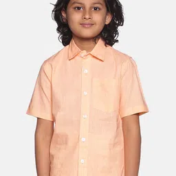 Sethukrishna Boys Peach-Coloured Classic Formal Shirt-39