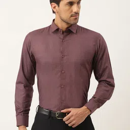 SOJANYA Men Burgundy Classic Fit Formal Shirt-image-35