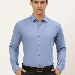 SOJANYA Men Blue Solid Classic Fit Formal Shirt-image-46