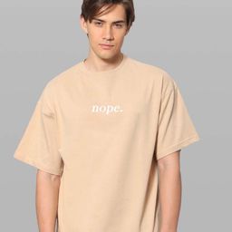Besick Men Typography Printed Drop Shoulder Sleeves Oversized T-shirt-image-93
