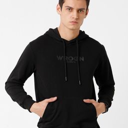 WROGN Men Black Hooded Sweatshirt-image-96