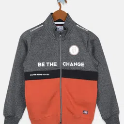 Monte Carlo Boys Grey & Orange Colourblocked Sweatshirt-image-99