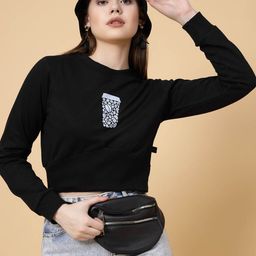 Rigo Printed Fleece Crop Sweatshirt-picture-30