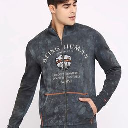 Being Human Typography Printed Open-Front Sweatshirt image 1