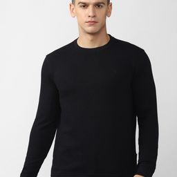Van Heusen Sport Men Black Solid Sweatshirt-image-130