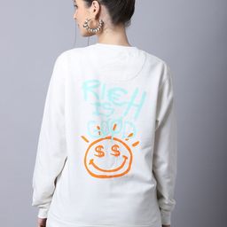Obaan Women White Printed Sweatshirt-image-110