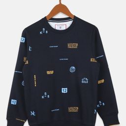 Monte Carlo Boys Navy Blue Printed Cotton Sweatshirt-picture-7