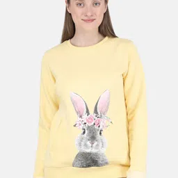 Monte Carlo Women Yellow Printed Sweatshirt-image-78
