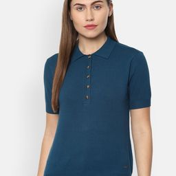 Van Heusen Woman Women Blue Polo Collar T-shirt-picture-29