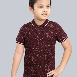 3PIN Boys Conversational Printed Polo Collar Cotton T-shirt-image-18