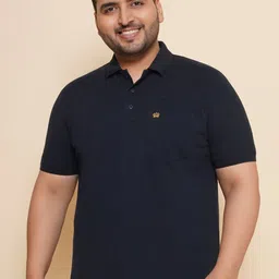 John Pride Men Plus Size Solid Polo Collar Pocket T-shirt-image-55