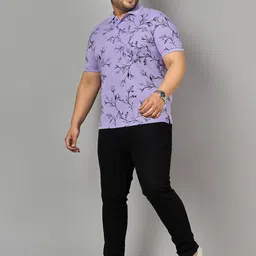 Zigo Men Printed Plus Size Polo T-shirt-image-90