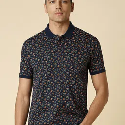 Allen Solly Abstract Printed Cotton Mandarin Collar Pockets Casual T-shirt-image-49