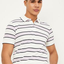 max Striped Polo Collar Casual T-shirt-image-55