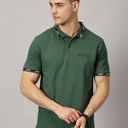 THE HOLLANDER Typography Polo Collar Cotton T-shirt-image-61