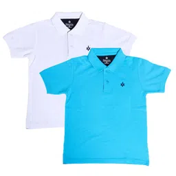 BAESD Boys Pack of 2 Cotton Short Sleeves Polo Collar Pockets T-shirts-image-64