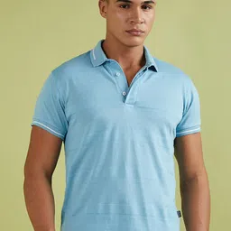 Campus Sutra Self Design Polo Collar Cotton T-shirt-image-31