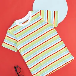 Pantaloons Junior Boys Striped Casual Cotton T-shirt-picture-35